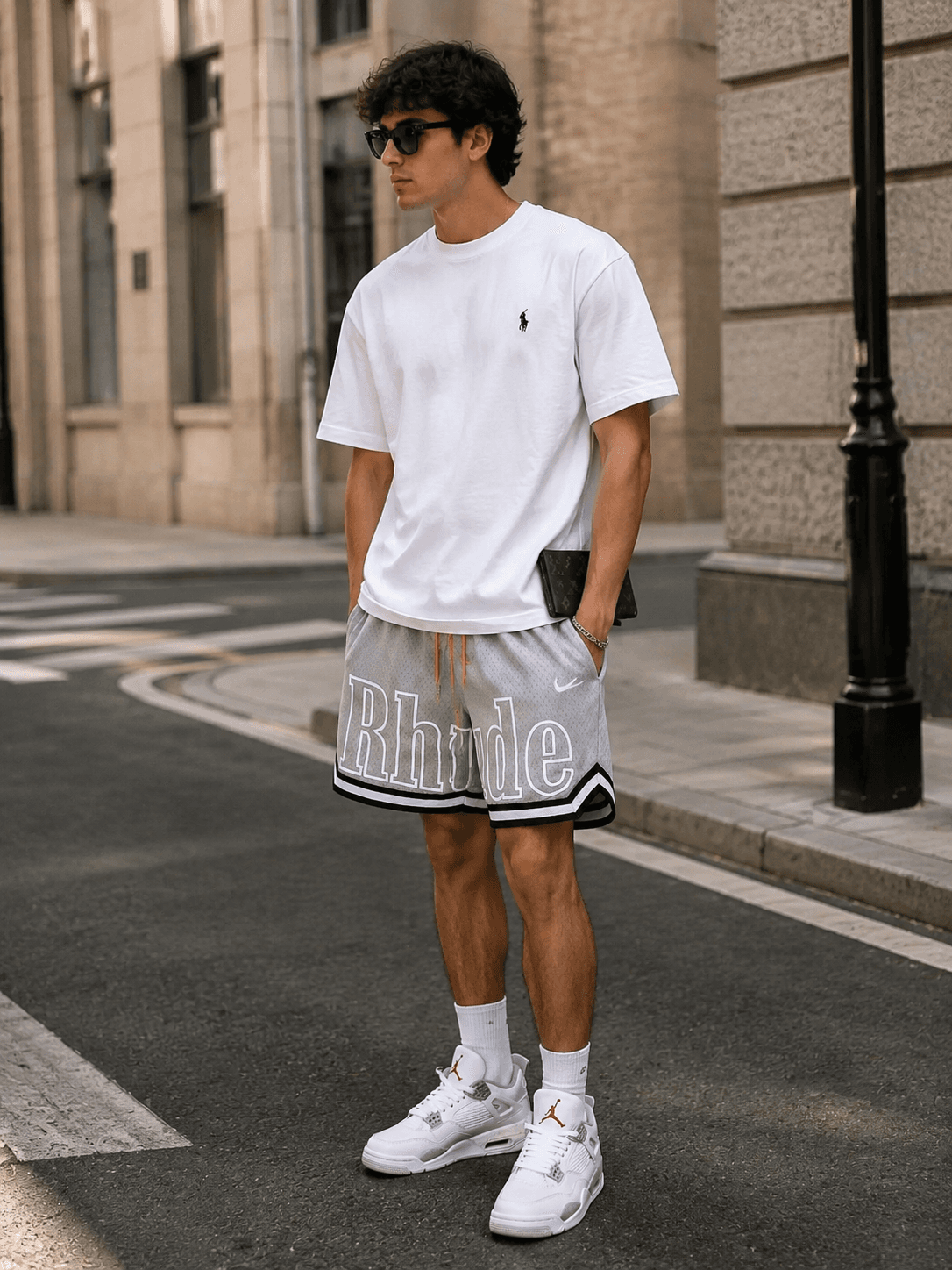 Мужской streetwear образ: оверсайз и шорты